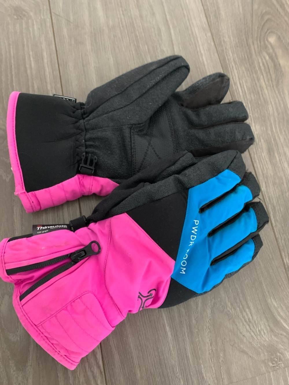 Kids Pink & Blue Winter Gloves